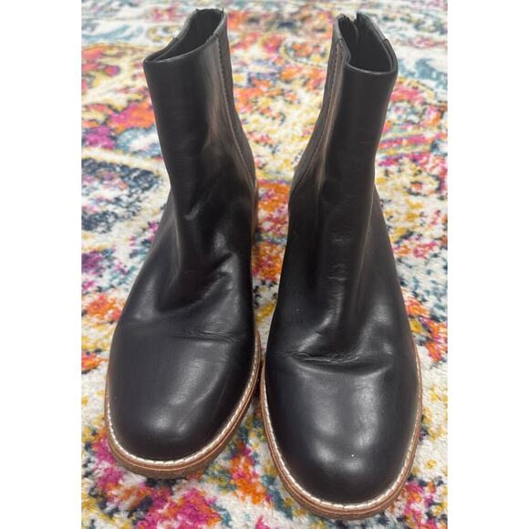 SPERRY Maya Belle Leather Back Zip Ankle Boots Textured Black Size 7.5 - Picture 3 of 7